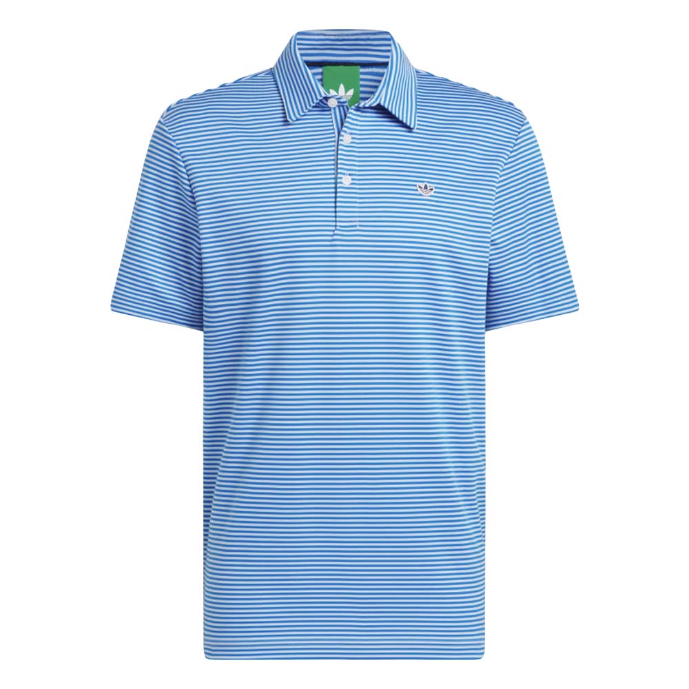 Adidas Men's Originals Stripe Pique Polo - Clearsky 2025 CLEAR SKY/BLUEBIRD