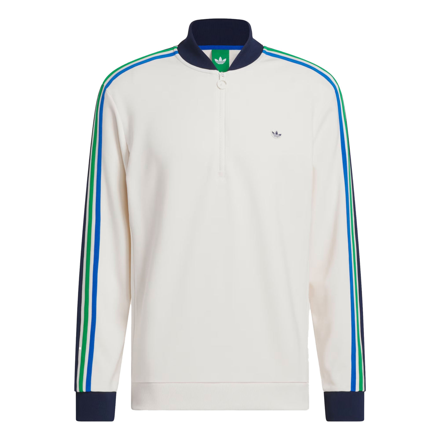 Adidas Men's Originals 3-Stripes 1/4 Zip Sweatshirt 2025 CHALK WHITE