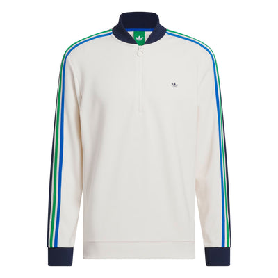 Adidas Men's Originals 3-Stripes 1/4 Zip Sweatshirt 2025 CHALK WHITE