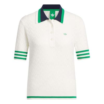 Adidas Women's Originals Knit Polo 2025 CHALK WHITE