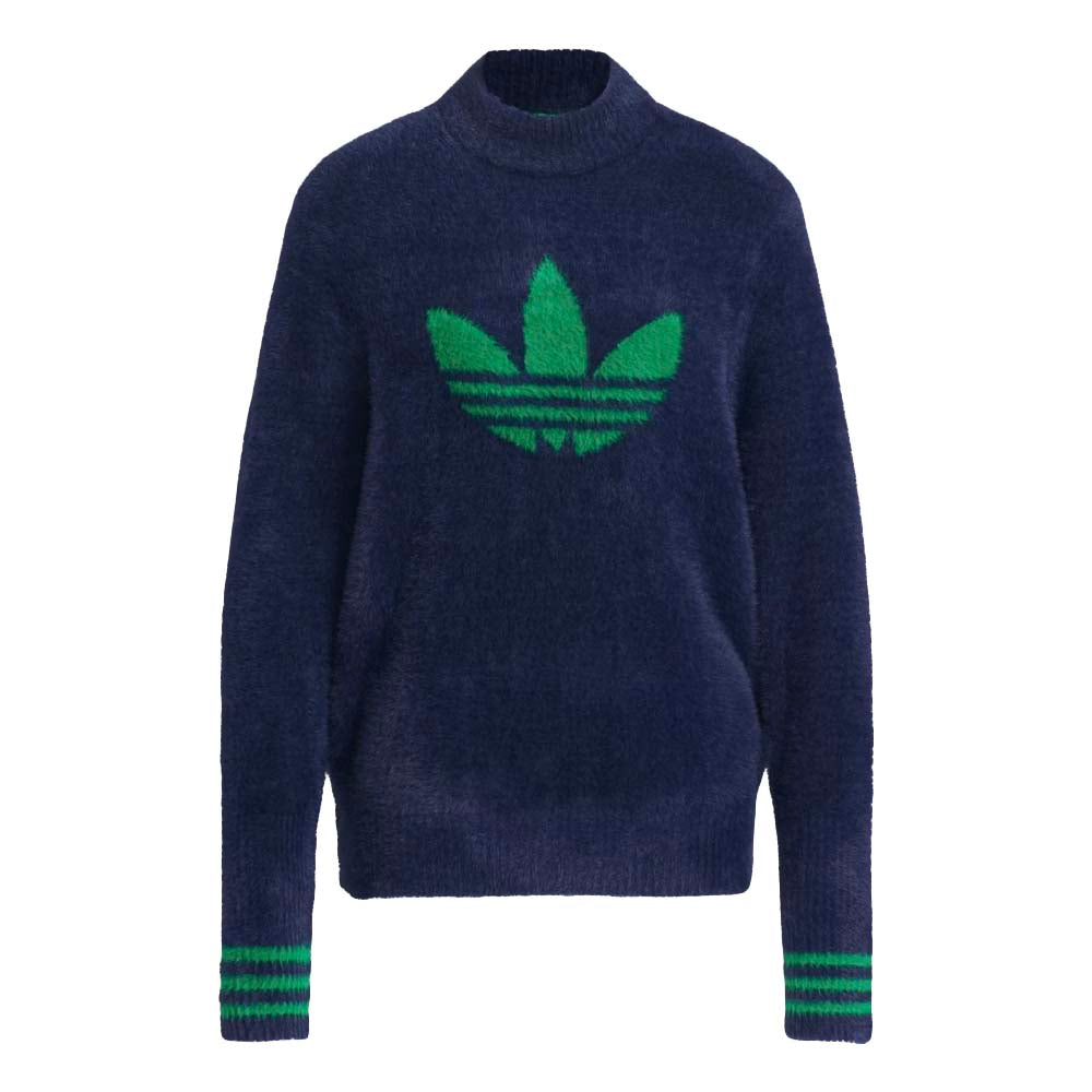 Adidas Women's Originals Knit Trefoil Sweater 2025 NIGHT INDIGO
