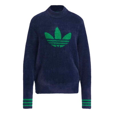 Adidas Women's Originals Knit Trefoil Sweater 2025 NIGHT INDIGO