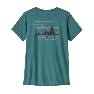Patagonia Women's Capilene Cool Daily Graphic Shirt 2025 SKWX '73 SKYLINE: WETLAND BLUE X-DYE