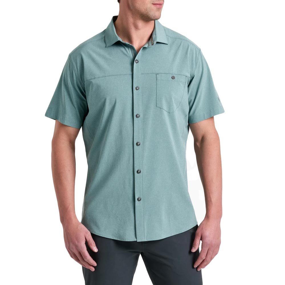 KUHL Men's Optimizr Short Sleeve Shirt 2025 BALY BLUE ALLOY