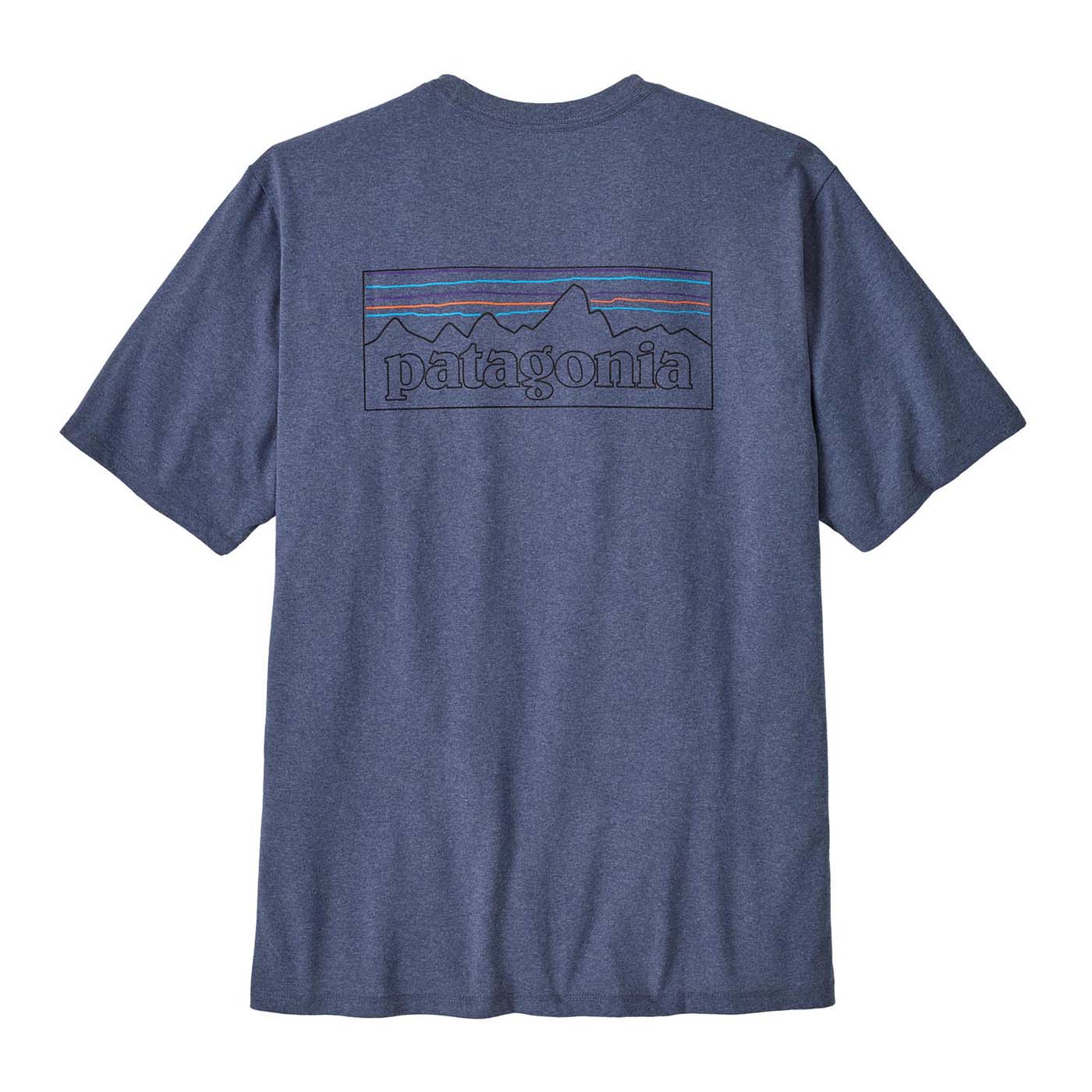 Patagonia Men's P-6 Logo Responsibili-Tee 2025 POCT P-6 OUTLINE CURRENT BLUE