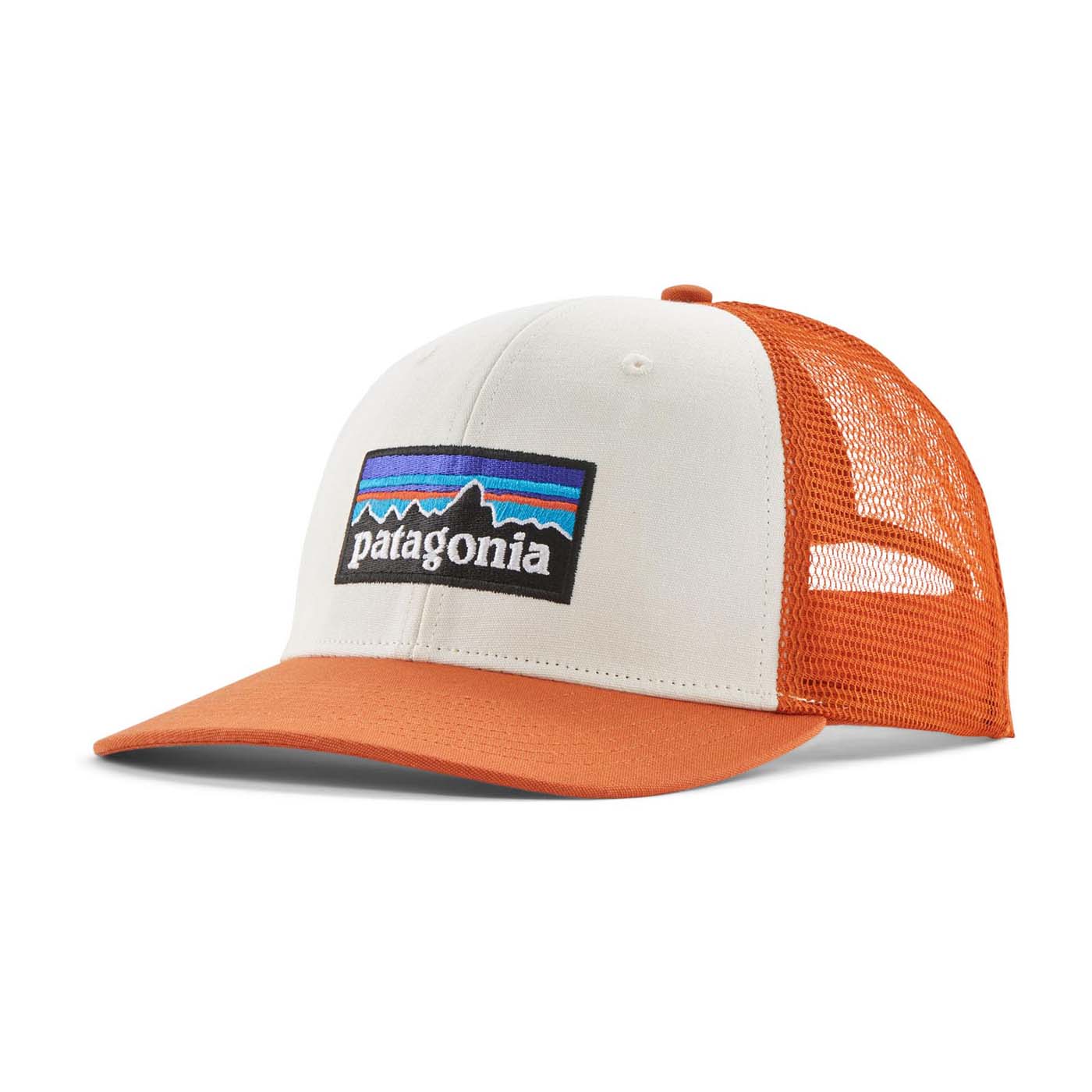 Patagonia P-6 Logo Trucker Hat 2025 WHRL WHITE/REDTAIL RUST