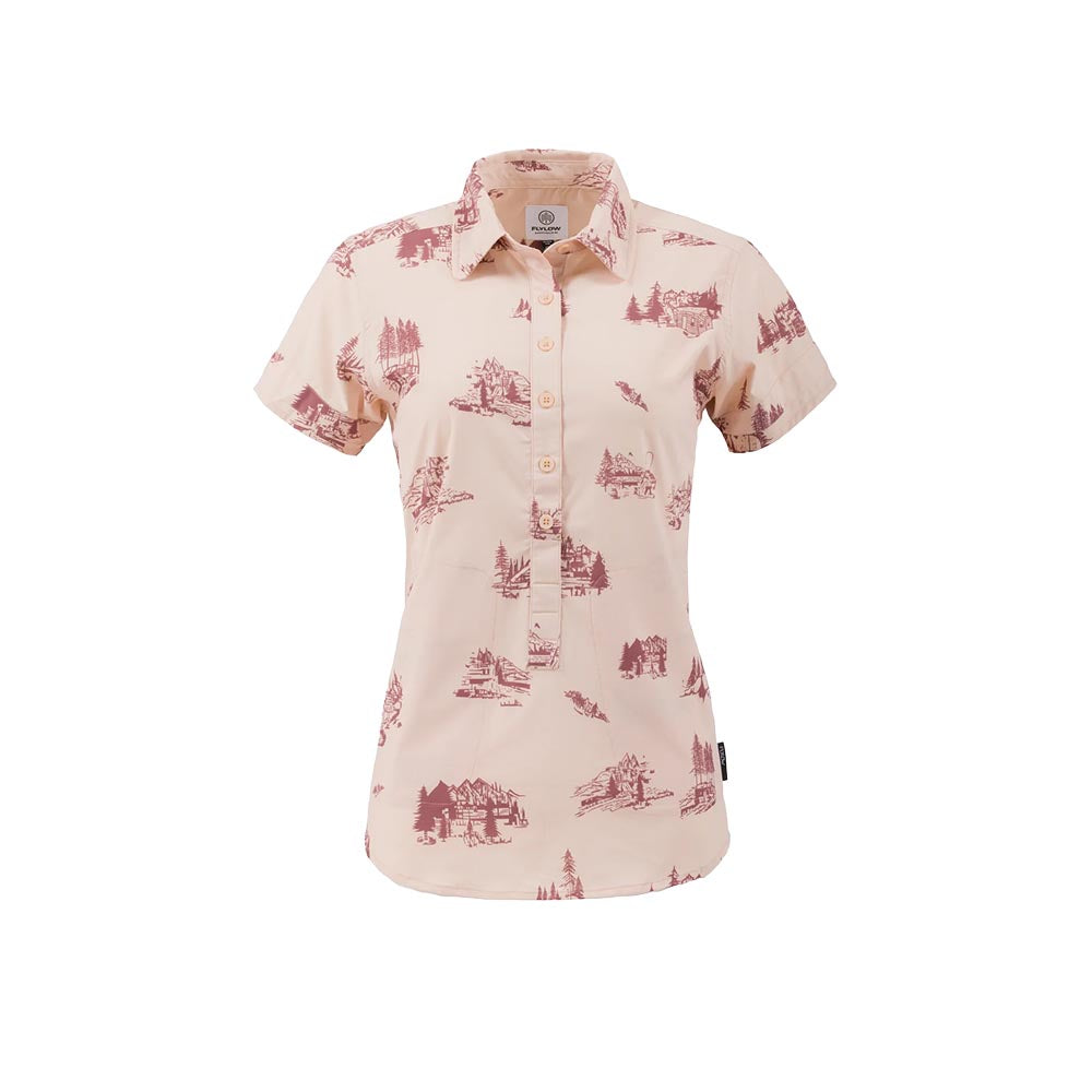 Flylow Women's Aster Shirt 2025 646 PEARL/GARNET WESTERN