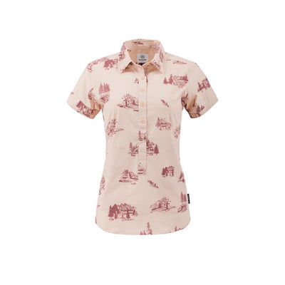 Flylow Women's Aster Shirt 2025 646 PEARL/GARNET WESTERN