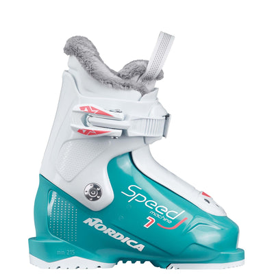 Nordica Girl's Speedmachine J 1 Ski Boots 2026 LTBLUE/WHITE/PINK