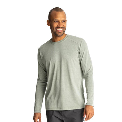 Free Fly Men's Bamboo Shade Long Sleeve 2025 526 HEATHER AGAVE GREEN