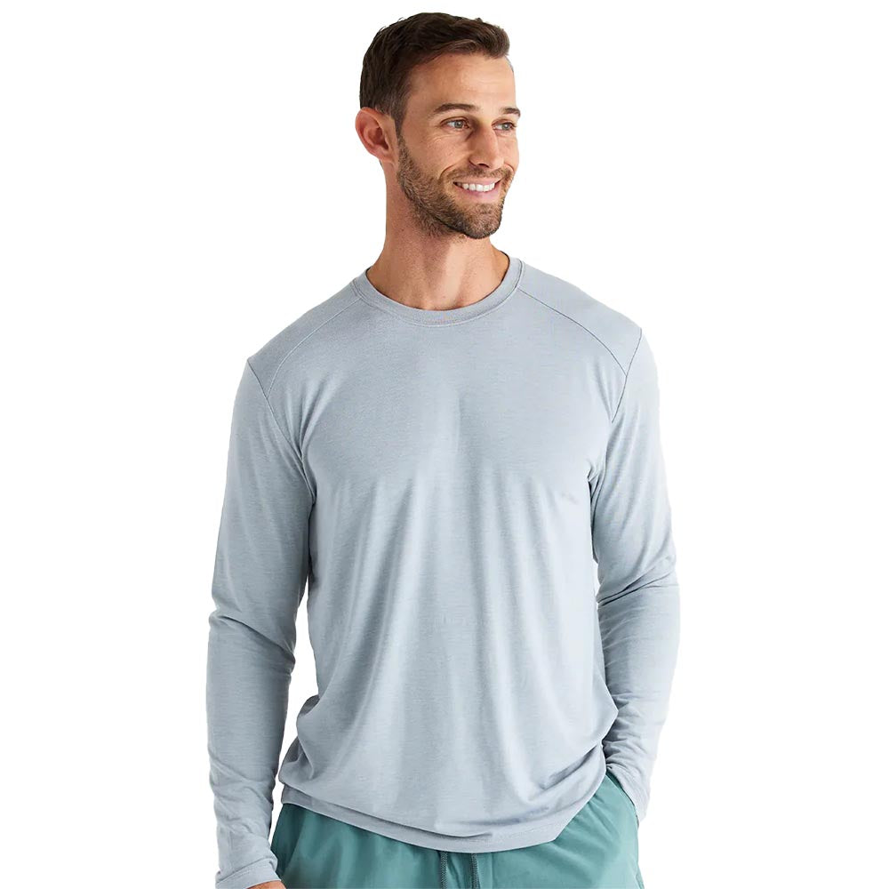 Free Fly Men's Bamboo Shade Long Sleeve 2025 318 HEATHER ASPEN GREY