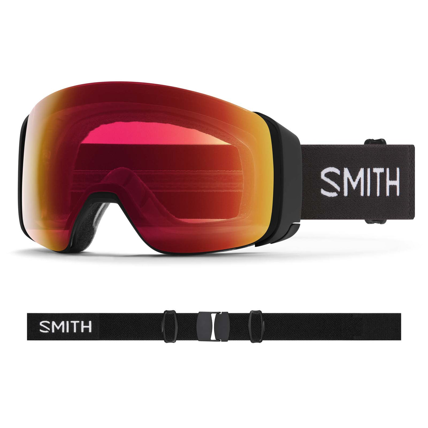 Smith 4D MAG Goggles with Bonus ChromaPop Lens 2026 BLACK/CP SUN RED MIR