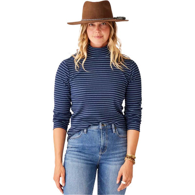 Carve Designs Women's Denise Turtleneck 2024 NAVY MINI BRETON