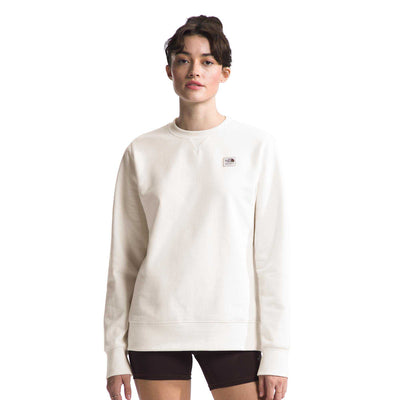 The North Face Women's Heritage Patch Crew Sweatshirt 2024 WHITE DUNE