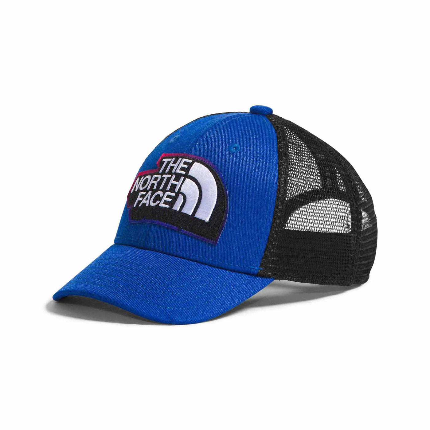 The North Face Junior's Mudder Trucker Hat 2024 TNF BLUE EMBROIDERED GRPHIC