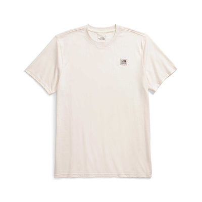 The North Face Men's Short-Sleeve Heritage Patch Heathered Tee 2024 WHITE DUNE HEATHER