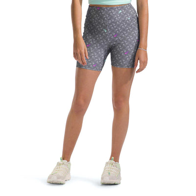 THE NORTH FACE JR'S NEVER STOP BIKE SHORT SMOKED PEARL TNF SHADOW TOSS PRINT