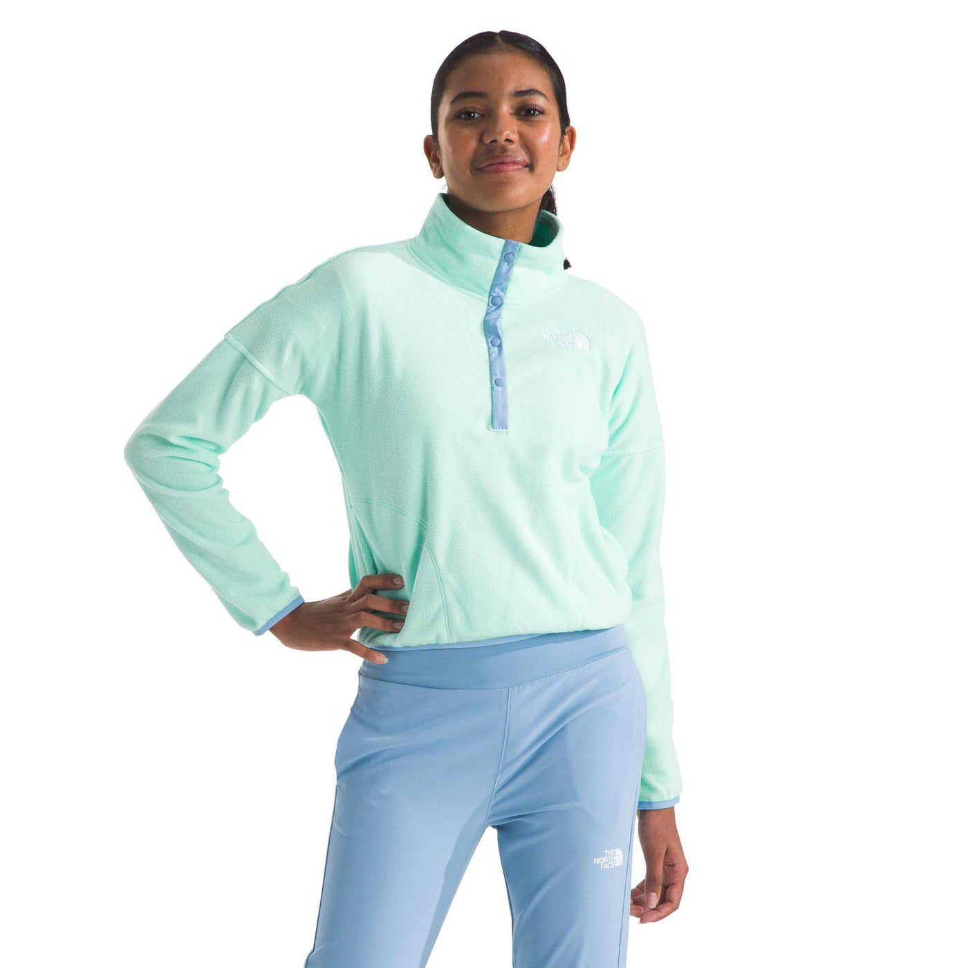 The North Face Girl's Glacier Pullover 2024 CRATER AQUA