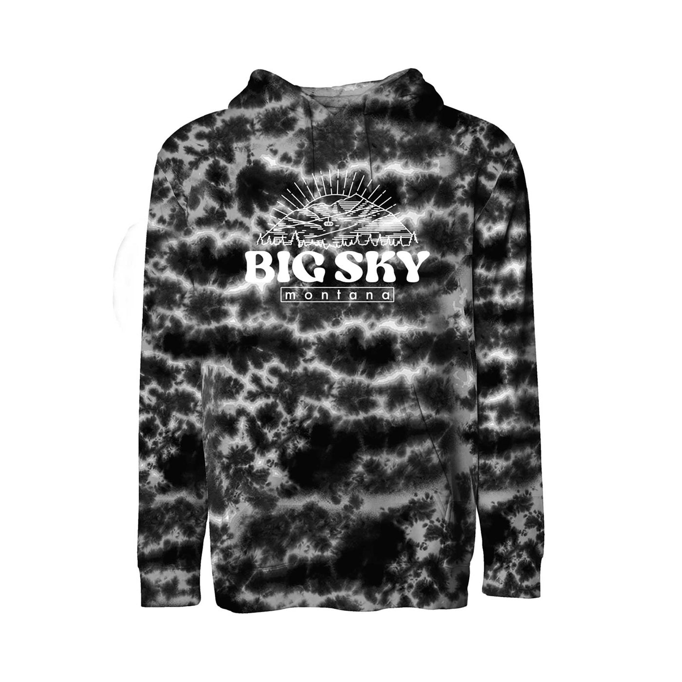 Big Sky Old School Crinkle Tie Dye Hoodie 2024 BLACK CRINKLE