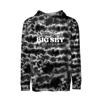 Big Sky Old School Crinkle Tie Dye Hoodie 2024 BLACK CRINKLE