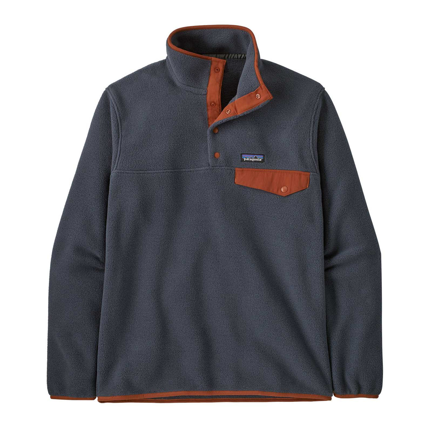 Patagonia Men's Lightweight Synchilla® Snap-T® Fleece Pullover 2025 SMOLDER BLUE/BURNISHED RED