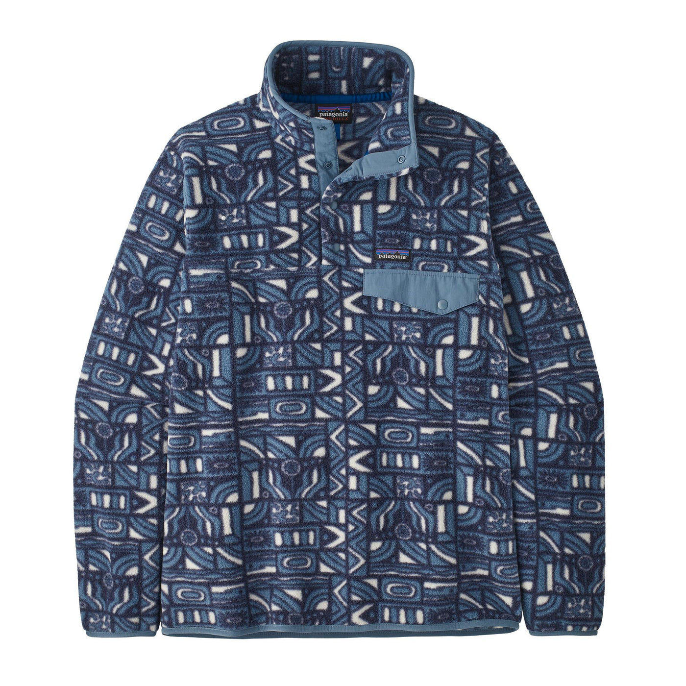 Patagonia Men's Lightweight Synchilla® Snap-T® Fleece Pullover 2024 NEW VISIONS: NEW NAVY