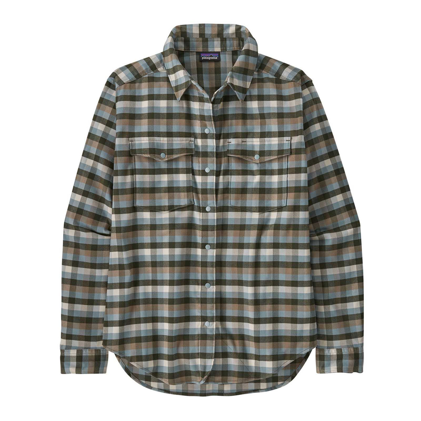 PATAGONIA W'S CANYONITE FLANNEL SHIRT CAMP OUT: PINE NEEDLE GREEN