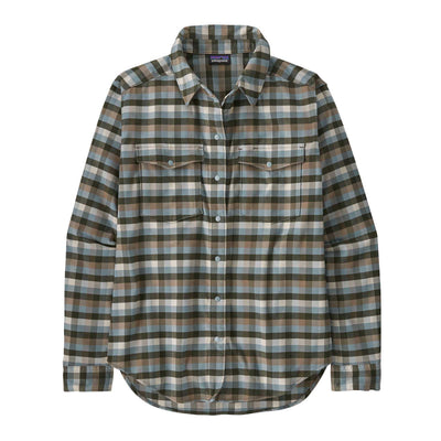 PATAGONIA W'S CANYONITE FLANNEL SHIRT CAMP OUT: PINE NEEDLE GREEN