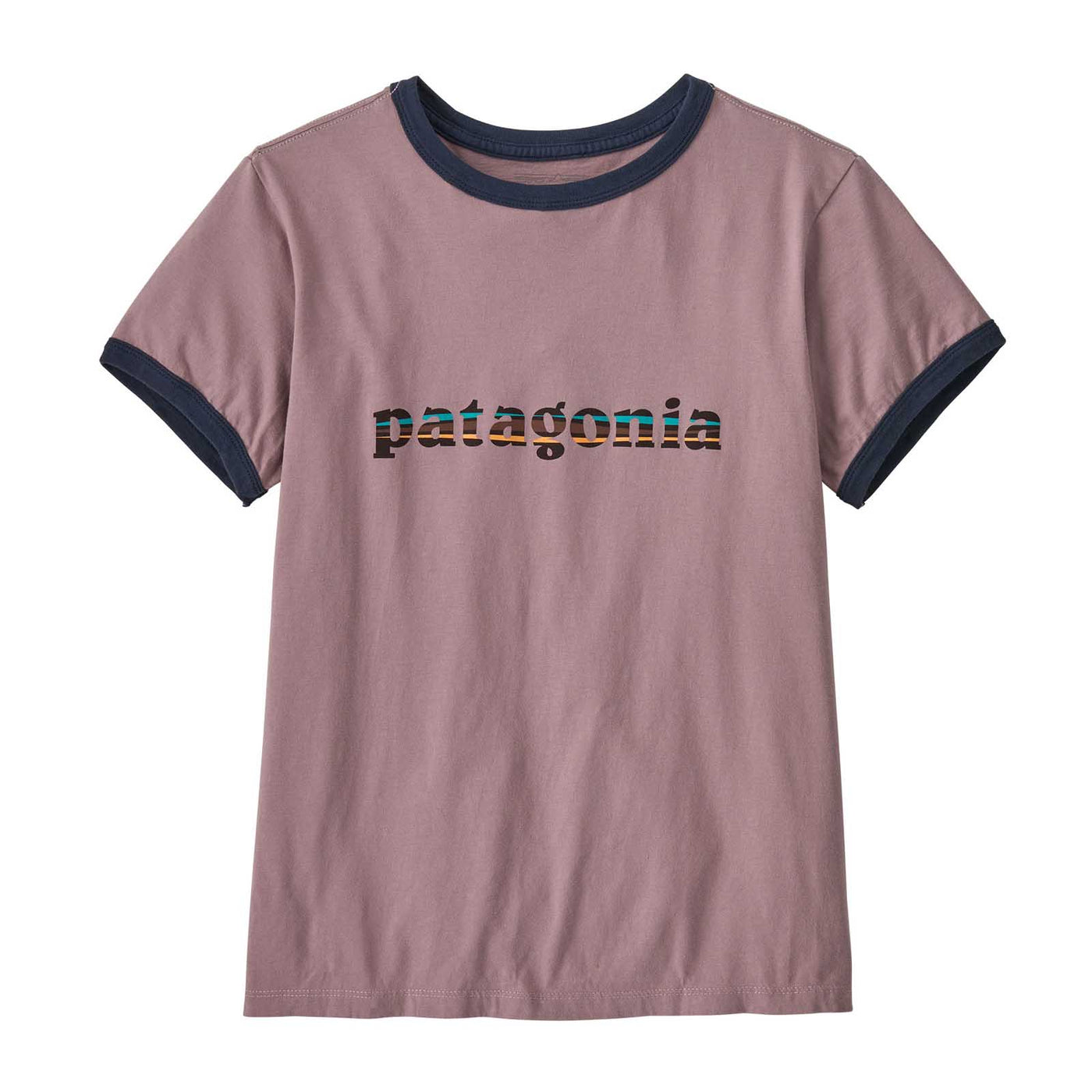 Patagonia Women's '73 Text Logo Organic Ringer Tee 2025 STORMY MAUVE