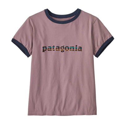 Patagonia Women's '73 Text Logo Organic Ringer Tee 2025 STORMY MAUVE