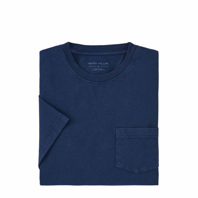 Peter Millar Men's Lava Wash Pocket Tee 2024 NAVY