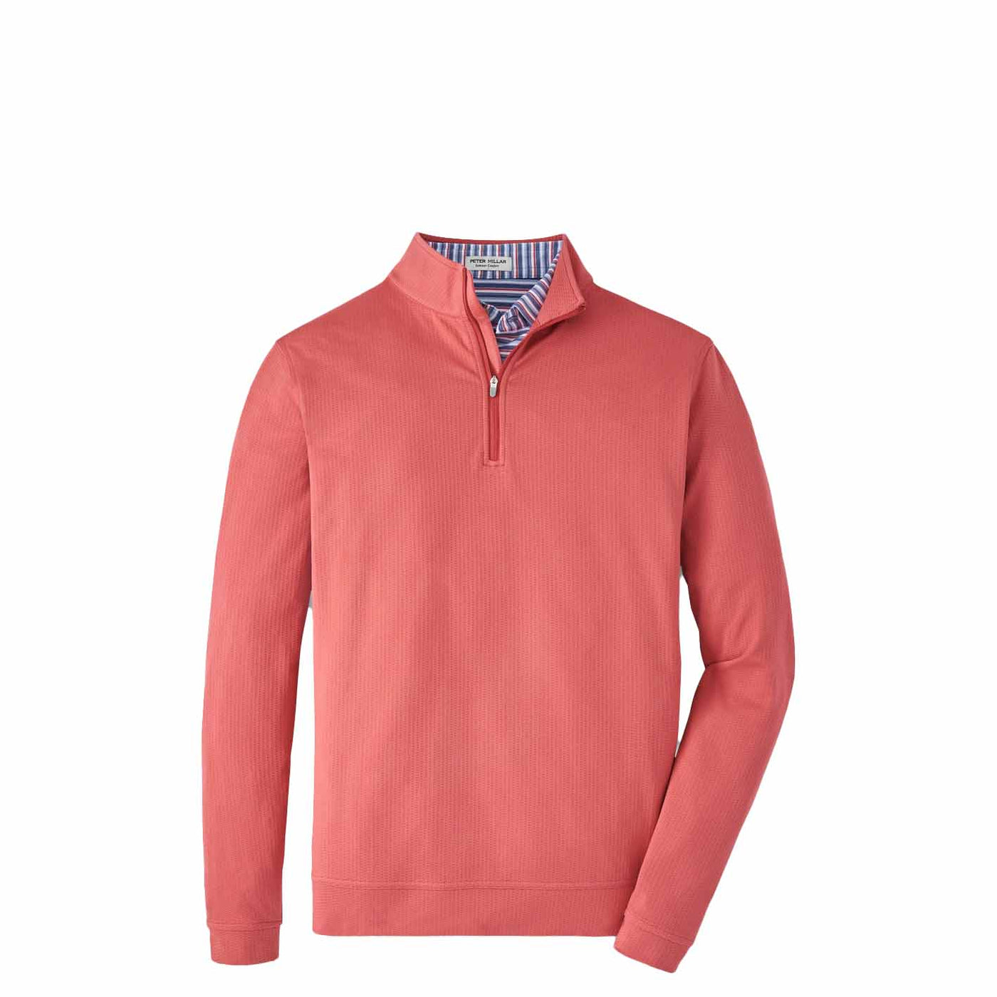 Peter Millar Men's Perth Oval Stitch Performance Quarter Zip 2024 CAPE RED