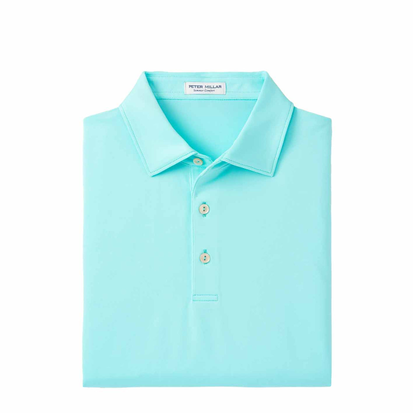 Peter Millar Men's Solid Performance Jersey Polo 2024 CABANA BLUE