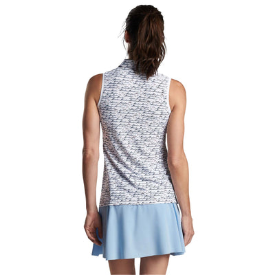 Peter Millar Women's Banded Sport Mesh Birdie Print Sleeveless Polo 2024 