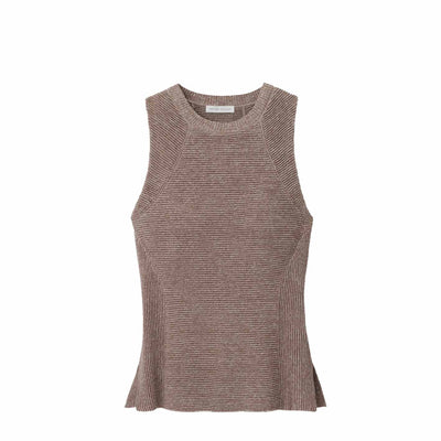 Peter Millar Women's Campbell Ottoman Rib Sleeveless Sweater 2024 ESPRESSO