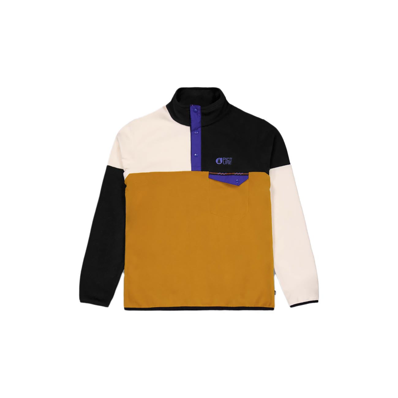 PICTURE ORGANIC CLOTHING M'S ARCCA 1/4 ZIP FLEECE HONEY_VANILLA_BLACK_