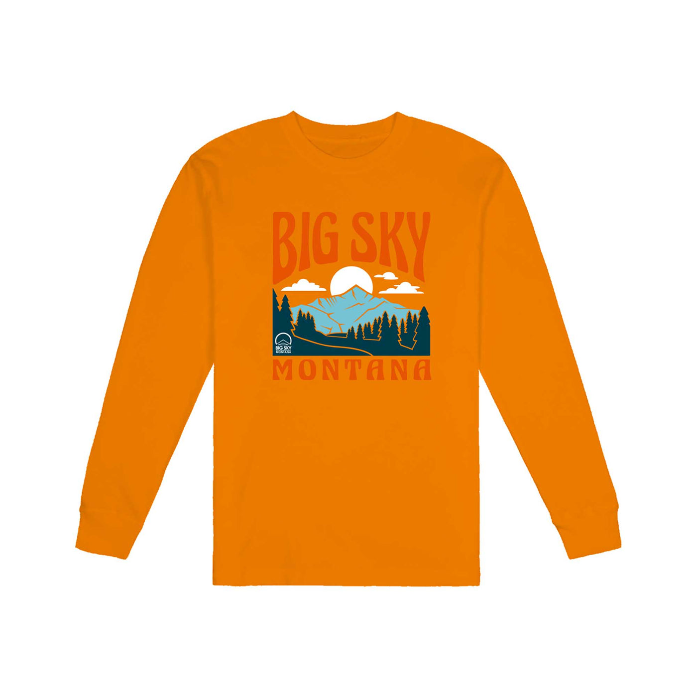 Big Sky Summit Garment Dyed Long Sleeve Tee 2024 ORANGE SHERBERT