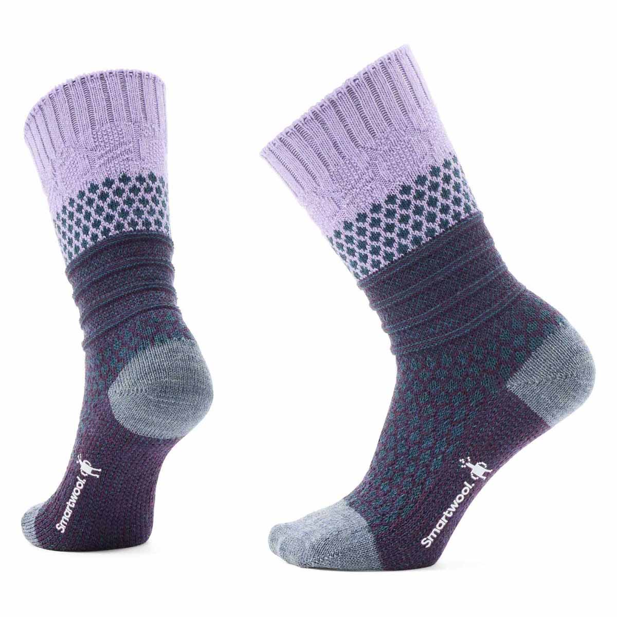 Smartwool Everyday Popcorn Cable Crew Socks 2025 ULTRA VIOLET