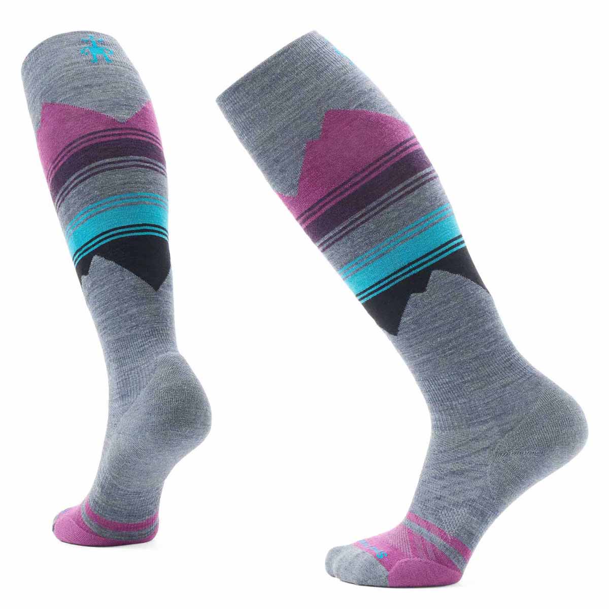 Smartwool Women's Ski Targeted Cushion Pattern OTC Socks 2025 PEWTER BLUE