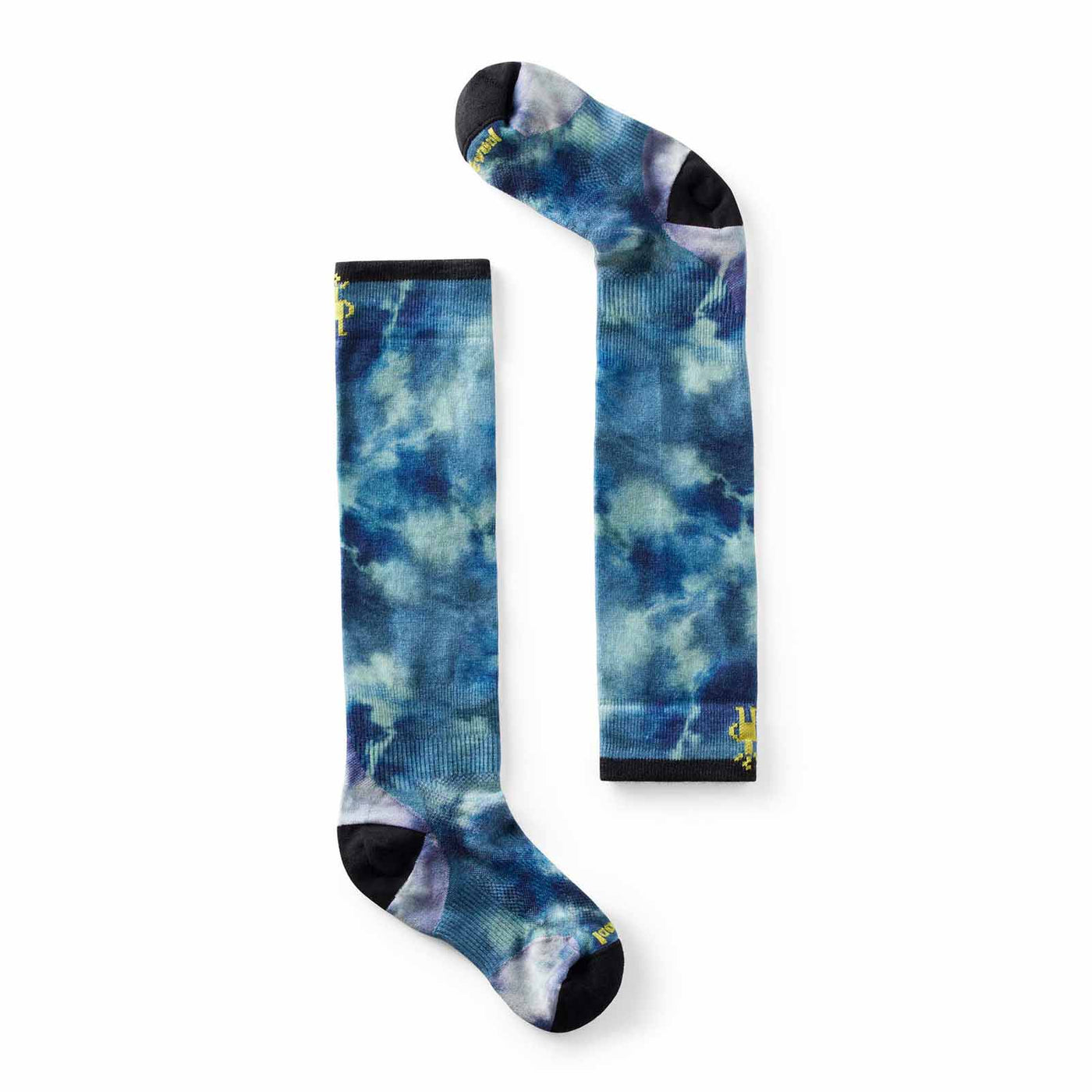 Smartwool Junior's Ski Zero Cushion Tie Dye Print OTC Socks 2025 DEEP NAVY