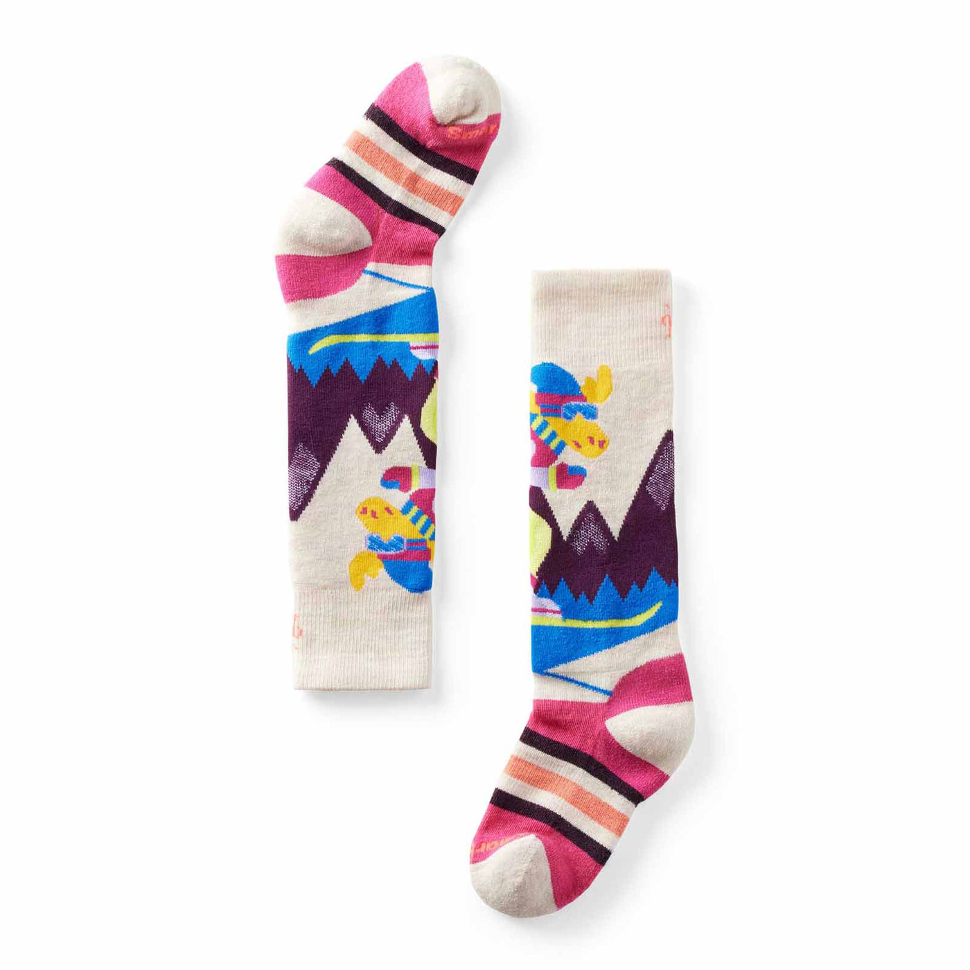 Smartwool Junior's Wintersport Full Cushion Mountain Moose Pattern OTC Socks 2025 MOONBEAM