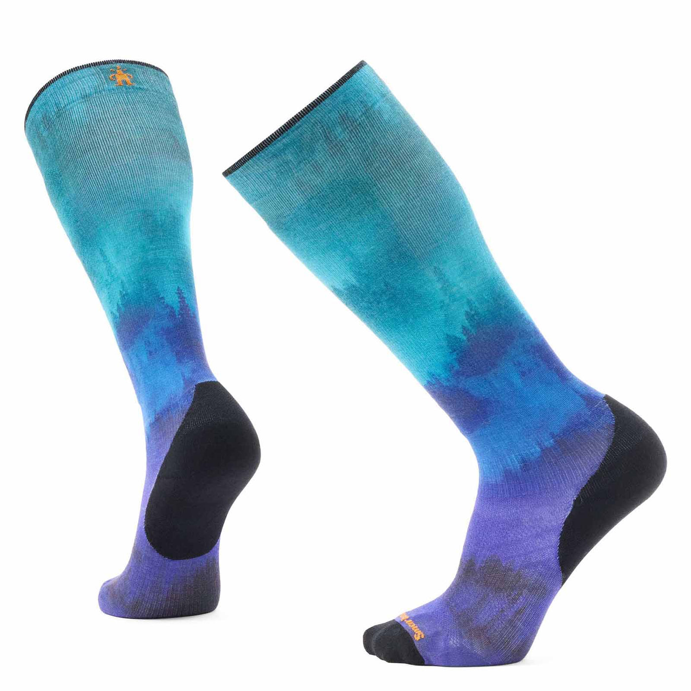 Smartwool Ski Targeted Cushion Compression Print OTC Socks 2025 BLACK