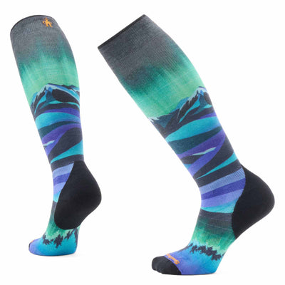 SMARTWOOL W'S SKI TARGETED CUSHION COMPRESSION PRINT OTC SOC BLACK