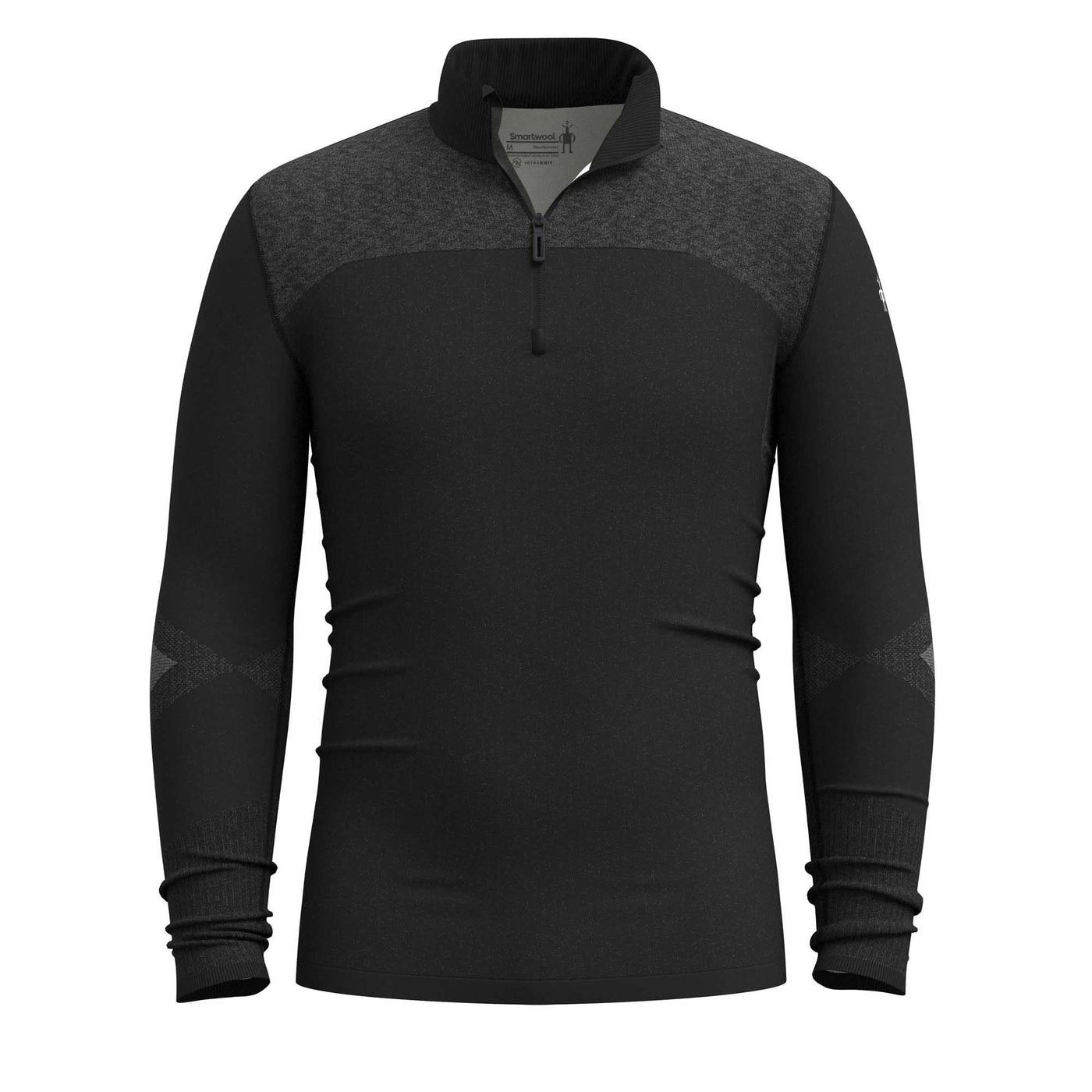 Smartwool Men's Intraknit Thermal Merino Base Layer 1/4 Zip 2025 BLACK/WHITE