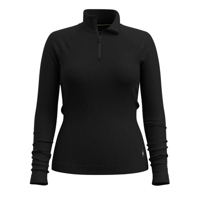 Smartwool Women's Classic Thermal Merino Base Layer 1/4 Zip 2025 BLACK