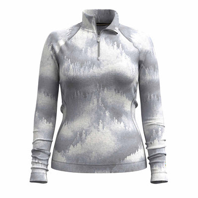 Smartwool Women's Classic Thermal Merino Base Layer 1/4 Zip 2025 LIGHT GRAY FOGGY PINES