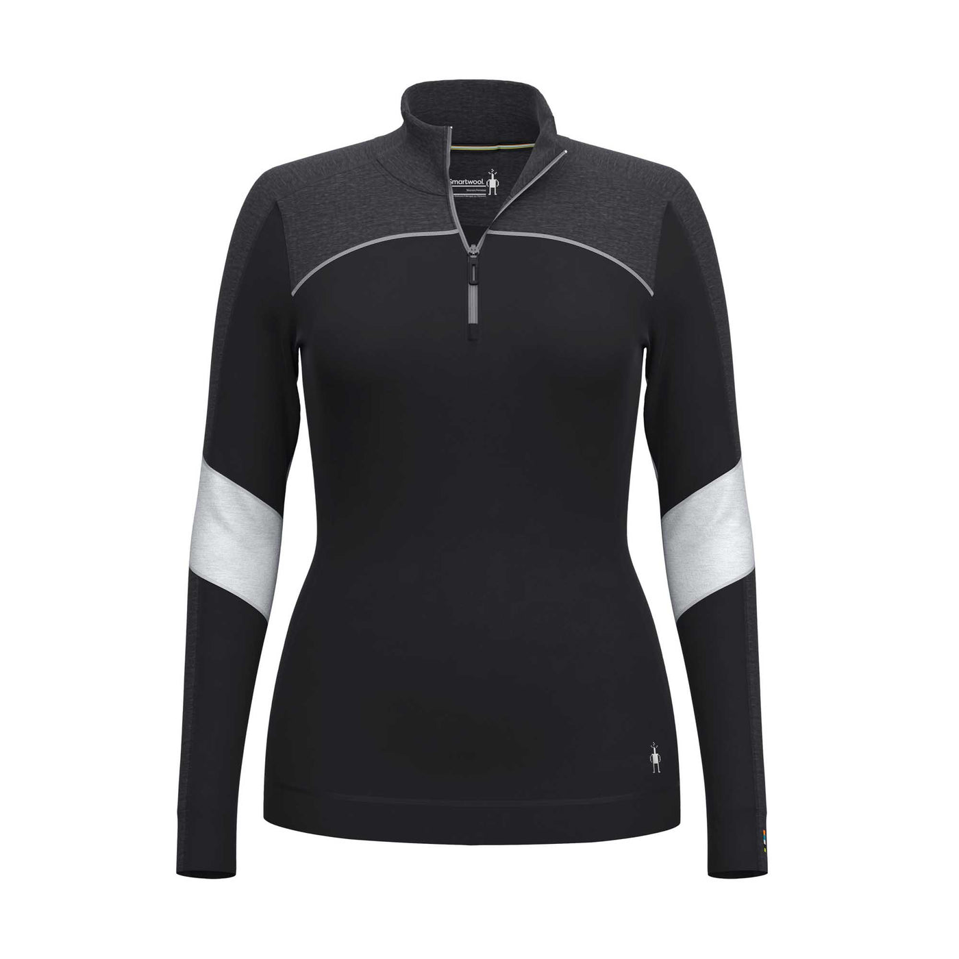 Smartwool Women's Classic Thermal Merino Base Layer Colorblock 2025 BLACK/CHARCOAL HEATHER