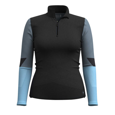 Smartwool Women's Intraknit Thermal Merino Base Layer Colorblock 1/4 Zip 2025 BLACK