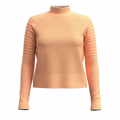 Smartwool Women's Edgewood Mock Neck Sweater 2025 N84 Apricot Marl