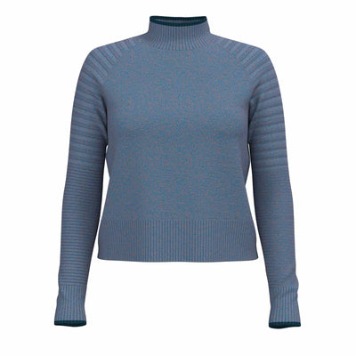 Smartwool Women's Edgewood Mock Neck Sweater 2025 P10 Violet Blue Marl